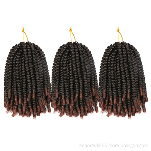 8 Inch 110g Crochet Braid Hair High Temperature Synthetic Fiber Curly Spring Twist Crochet Braid Hair Extension for Black Women